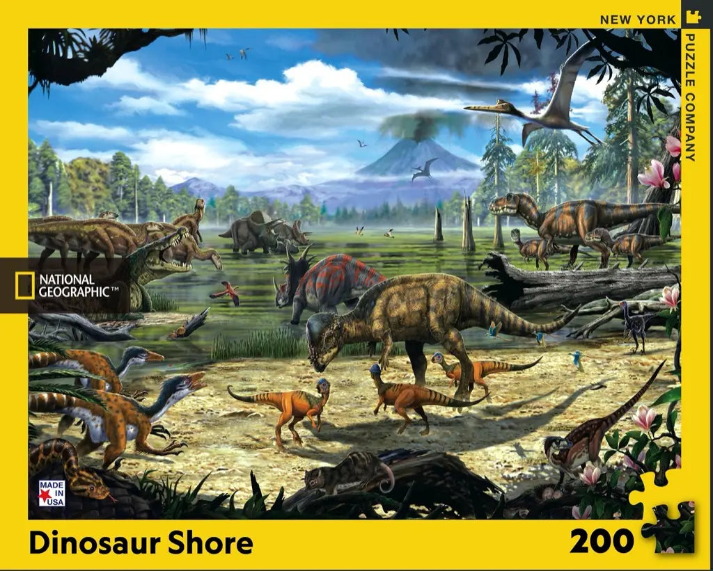 New York Puzzle Company Puzzel Dinosaur Shore - 200 stukjes
