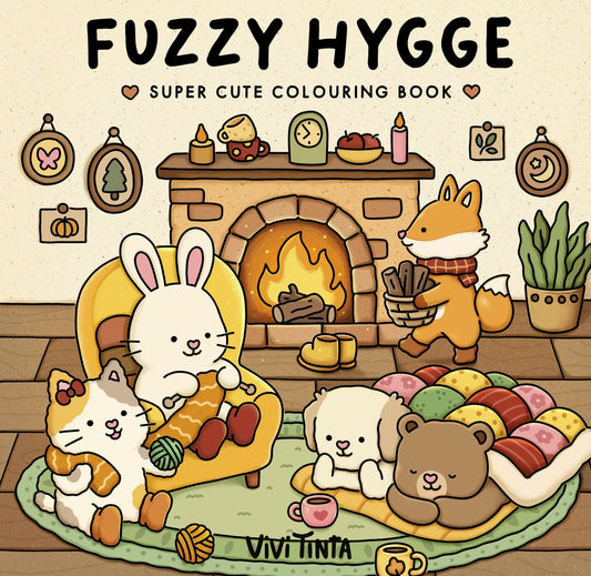 Fuzzy Hygge: Super Cute Colouring Book
